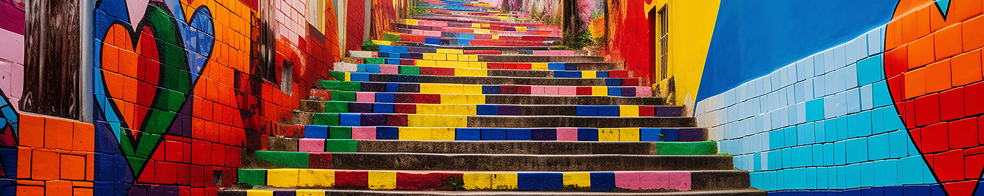 colorful stairs in Brazil favela