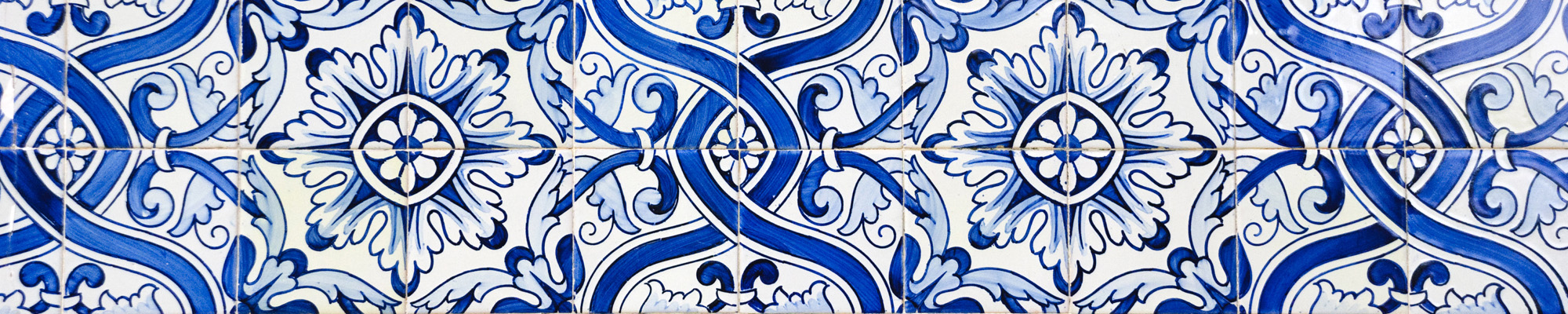 blue and white cermaic tiles